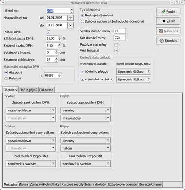 Nastavení účetního roku
